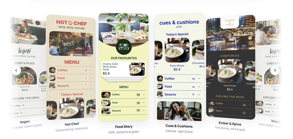 restaurants most used menu card template