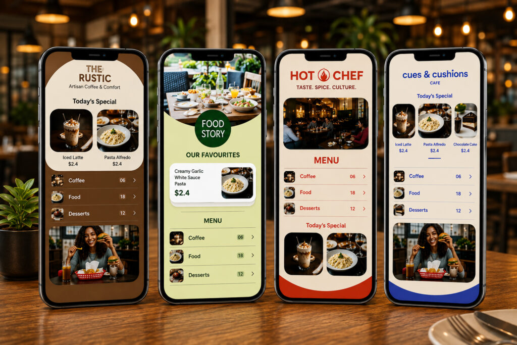 digital menu card tempaltes