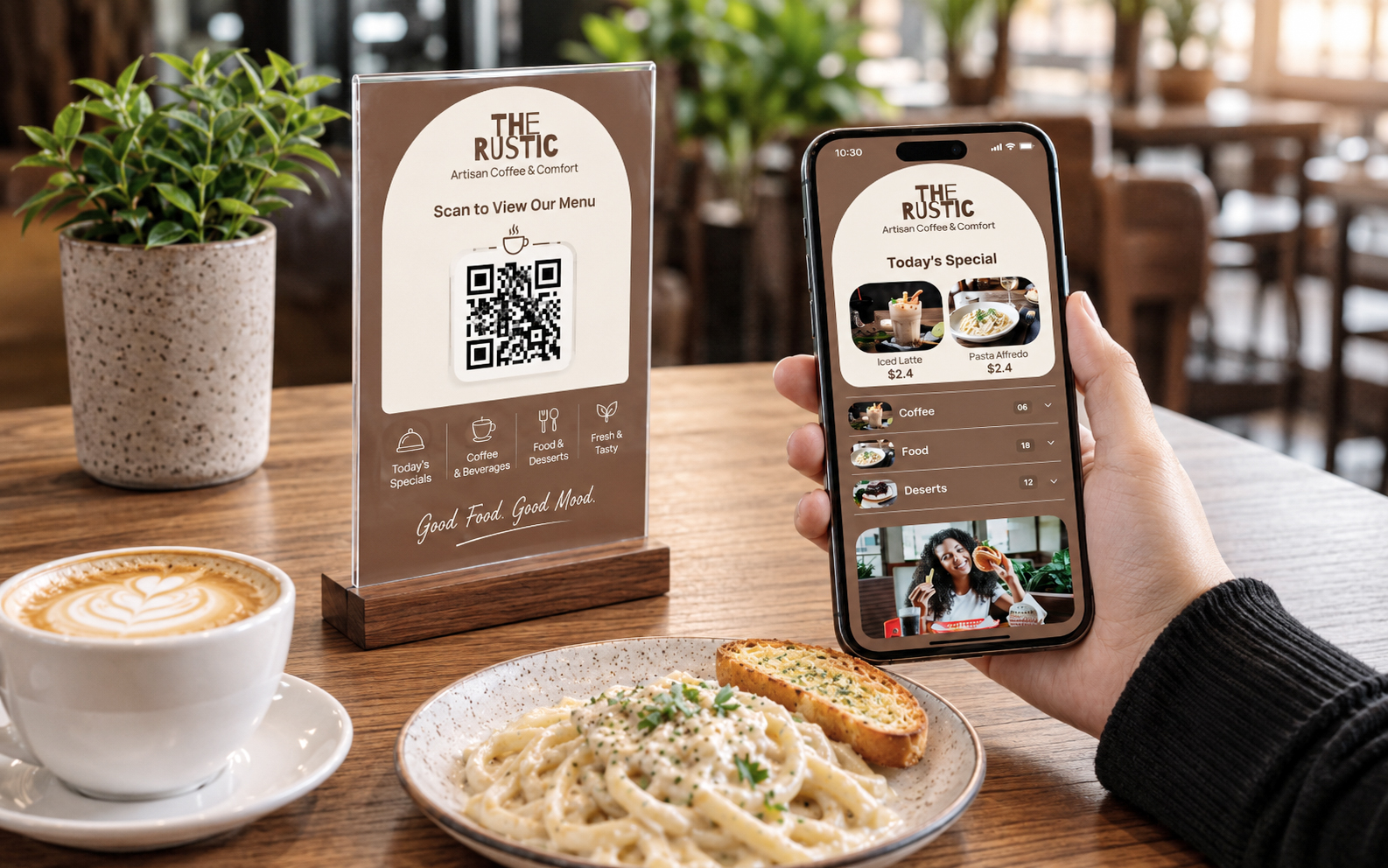 top rated cafe - digital menu card