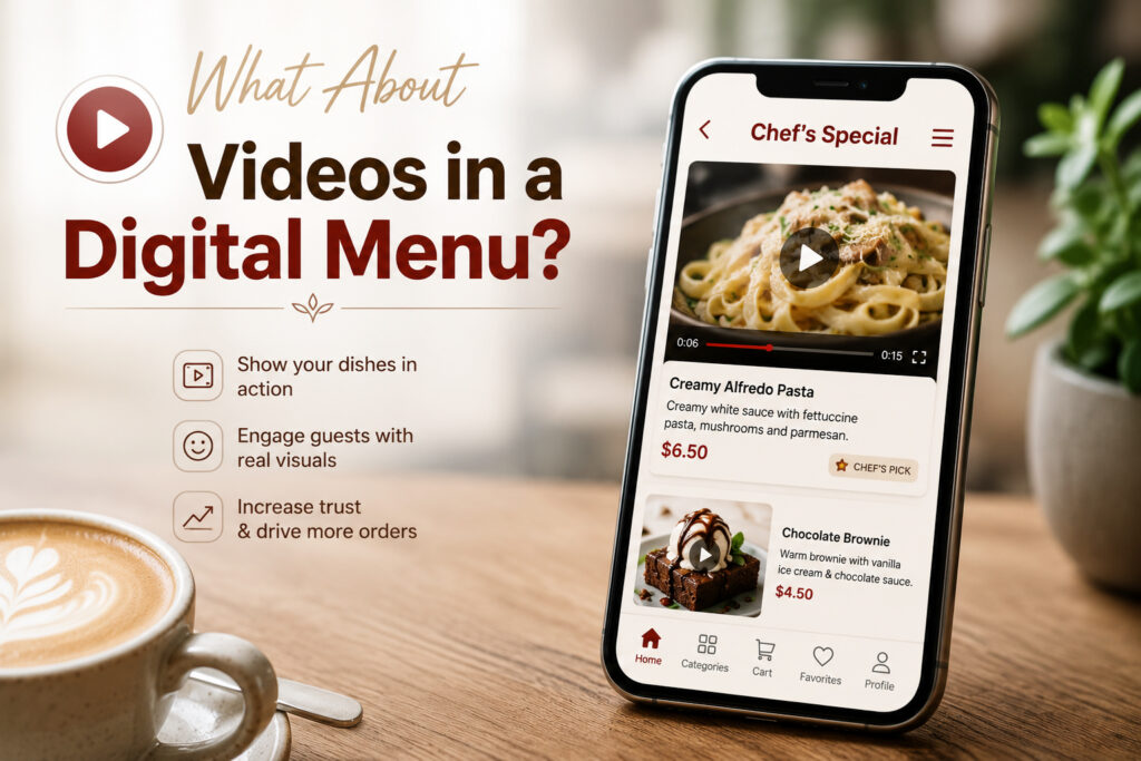 Videos in a Digital Menu
