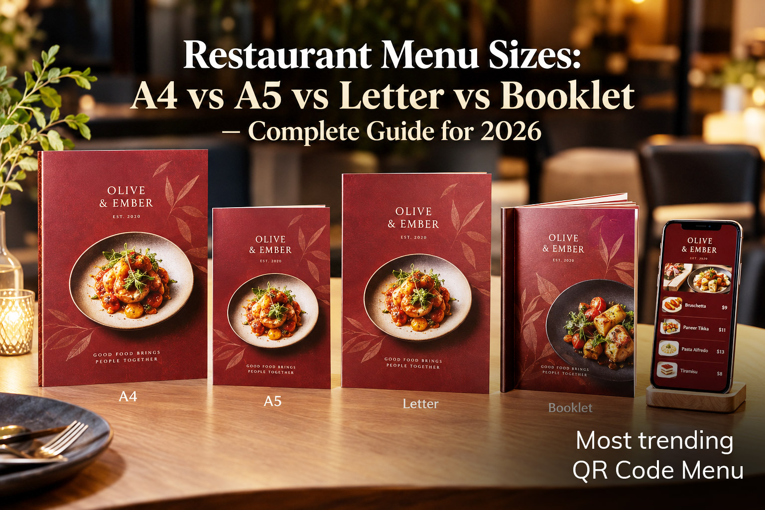 restaurant menu card sizes - guide